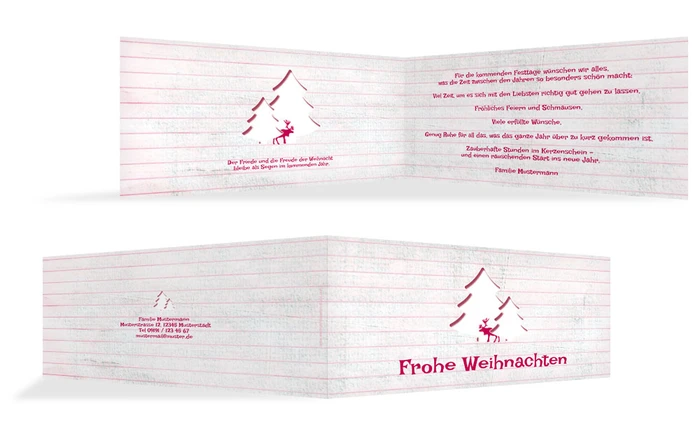 Grußkarte Weihnachten Privat Elchenwald