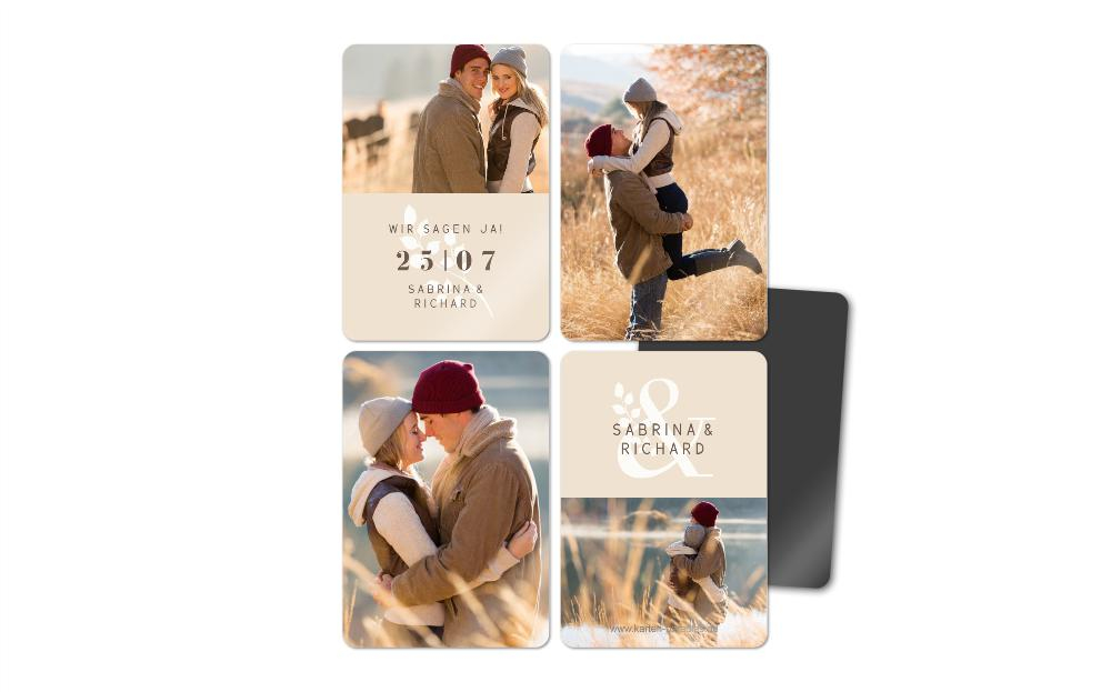 Fotomagnete zur Hochzeit &-Zweig