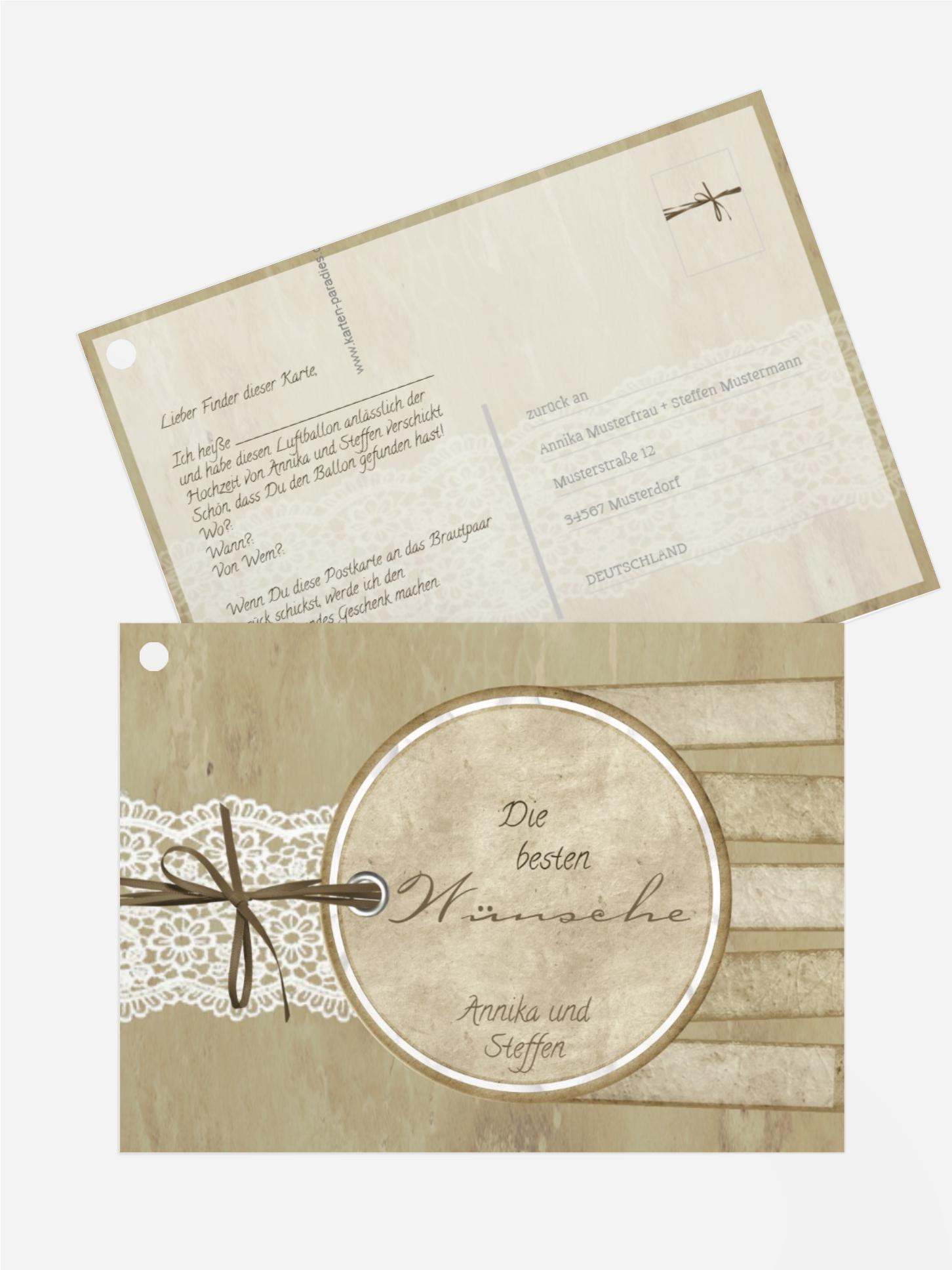 Ballonkarte Vintage Lace