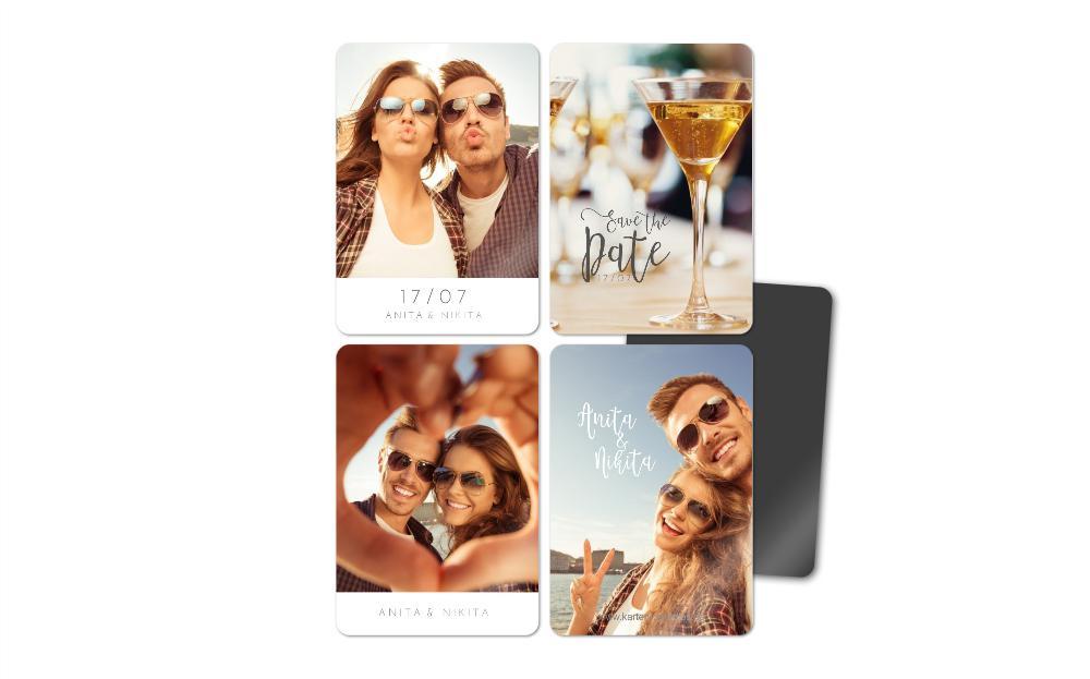 Fotomagnete zur Hochzeit Gemeinsam aufgeteilt