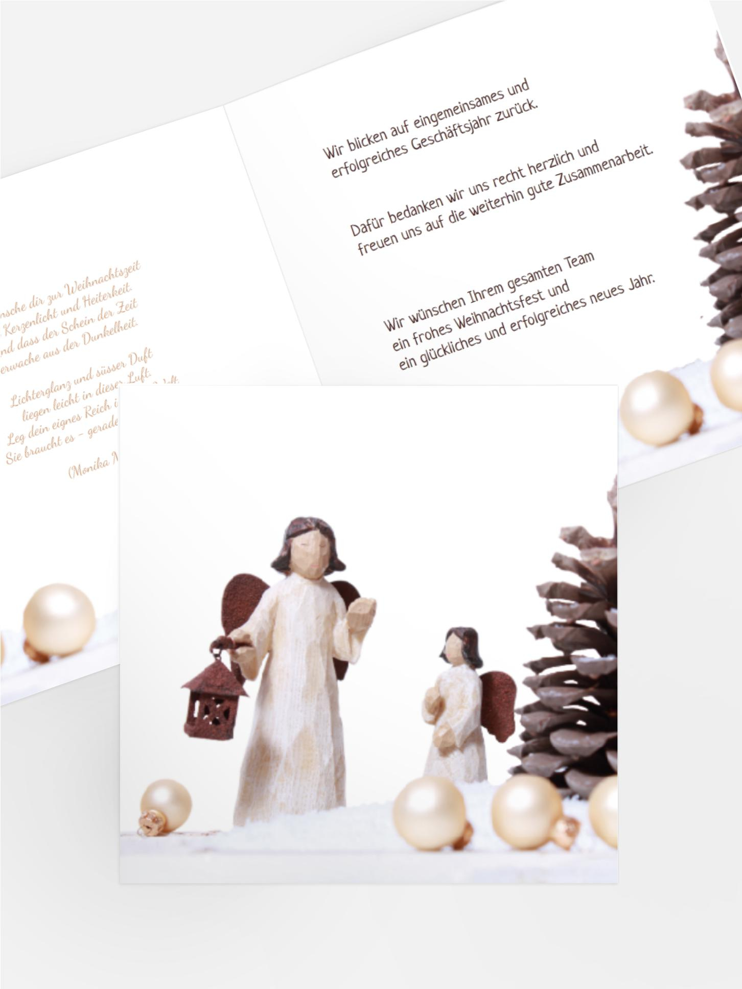 Weihnachtsgrußkarte Geschäft Weihnachtsengel