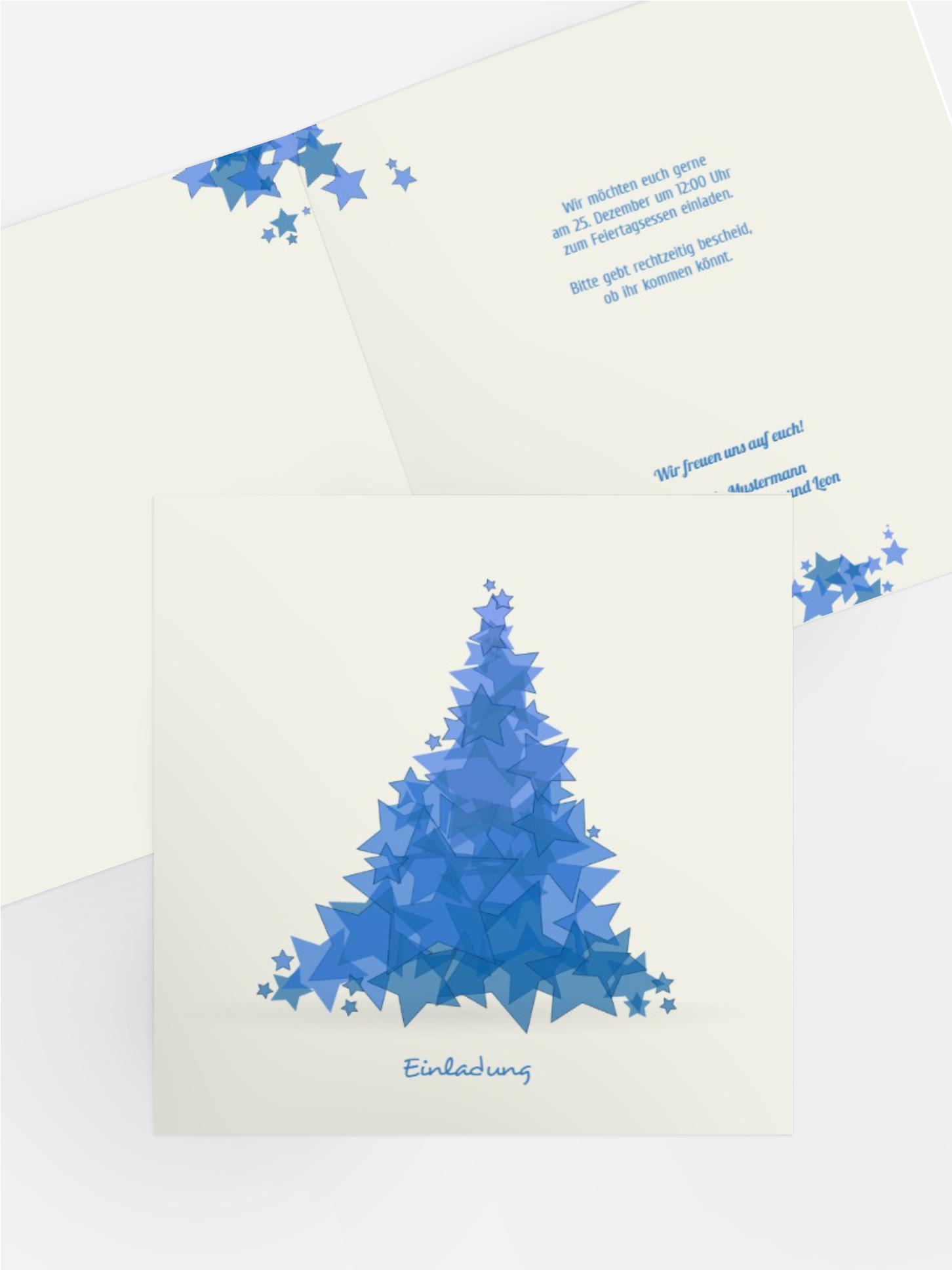 Weihnachts Einladungskarte privat Designerbaum