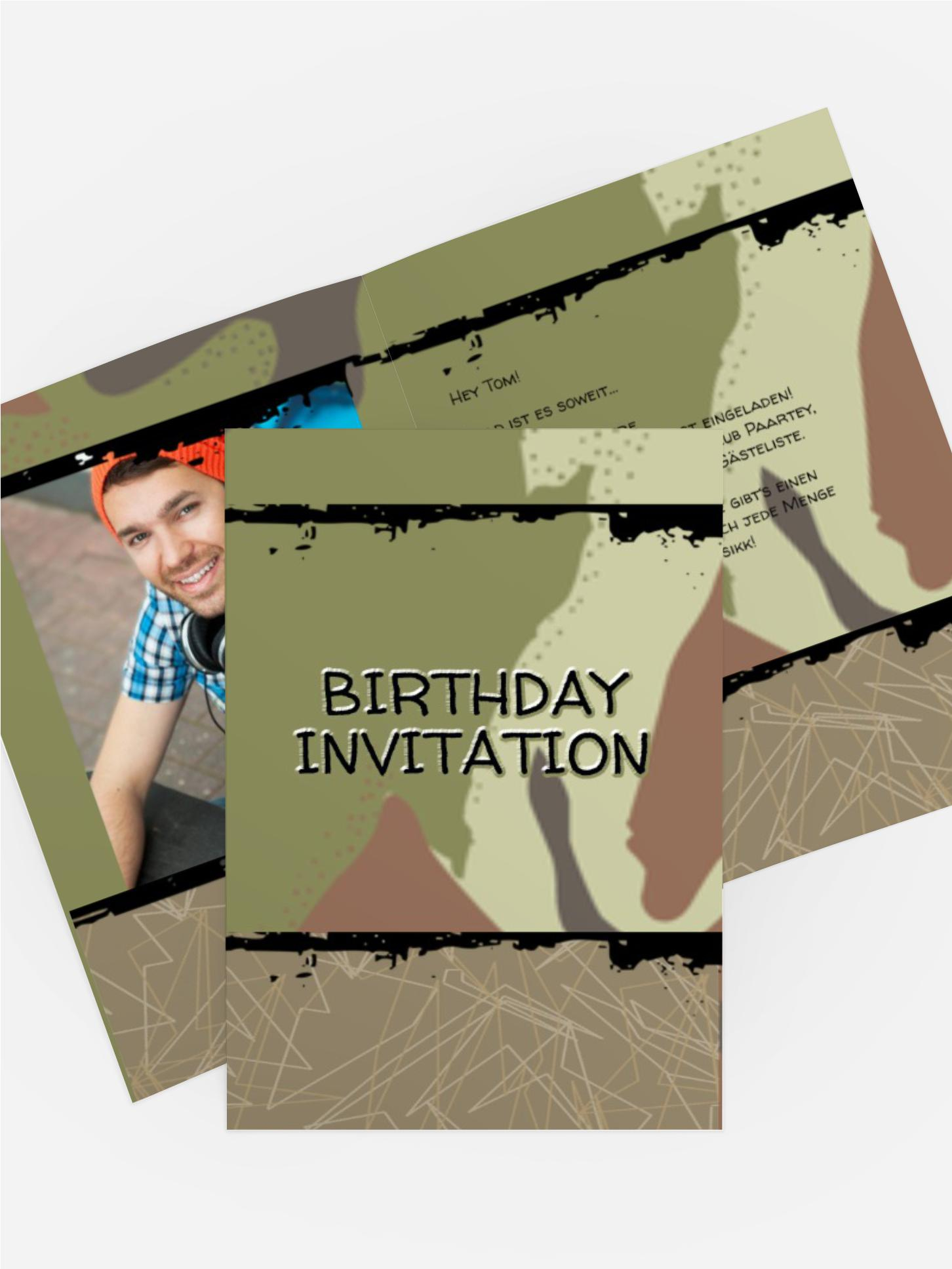 Geburtstagseinladung Army Lifestyle Foto Geburtstagseinladung Army Lifestyle Foto