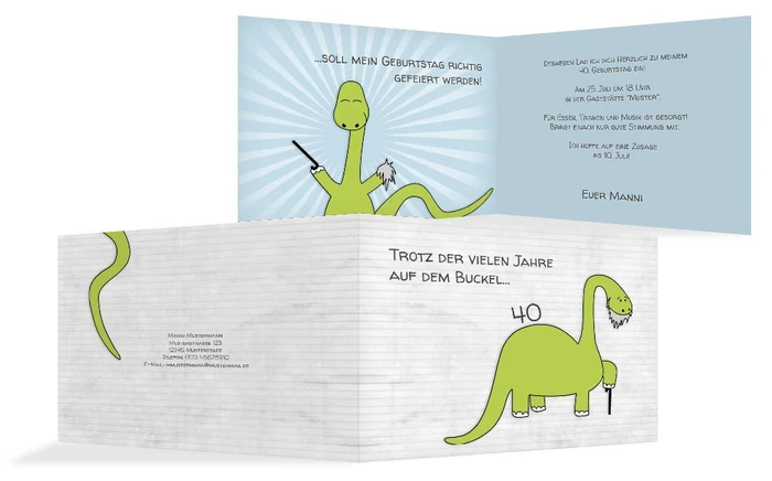 Geburtstagseinladung Dino
