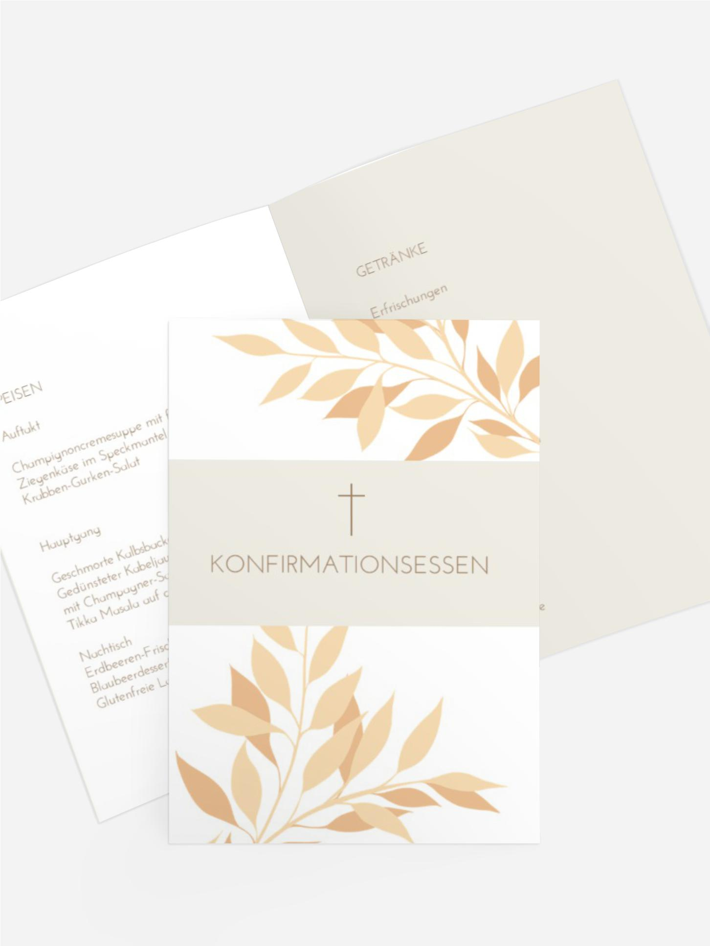 Menükarte Konfirmation Zarte Blüte