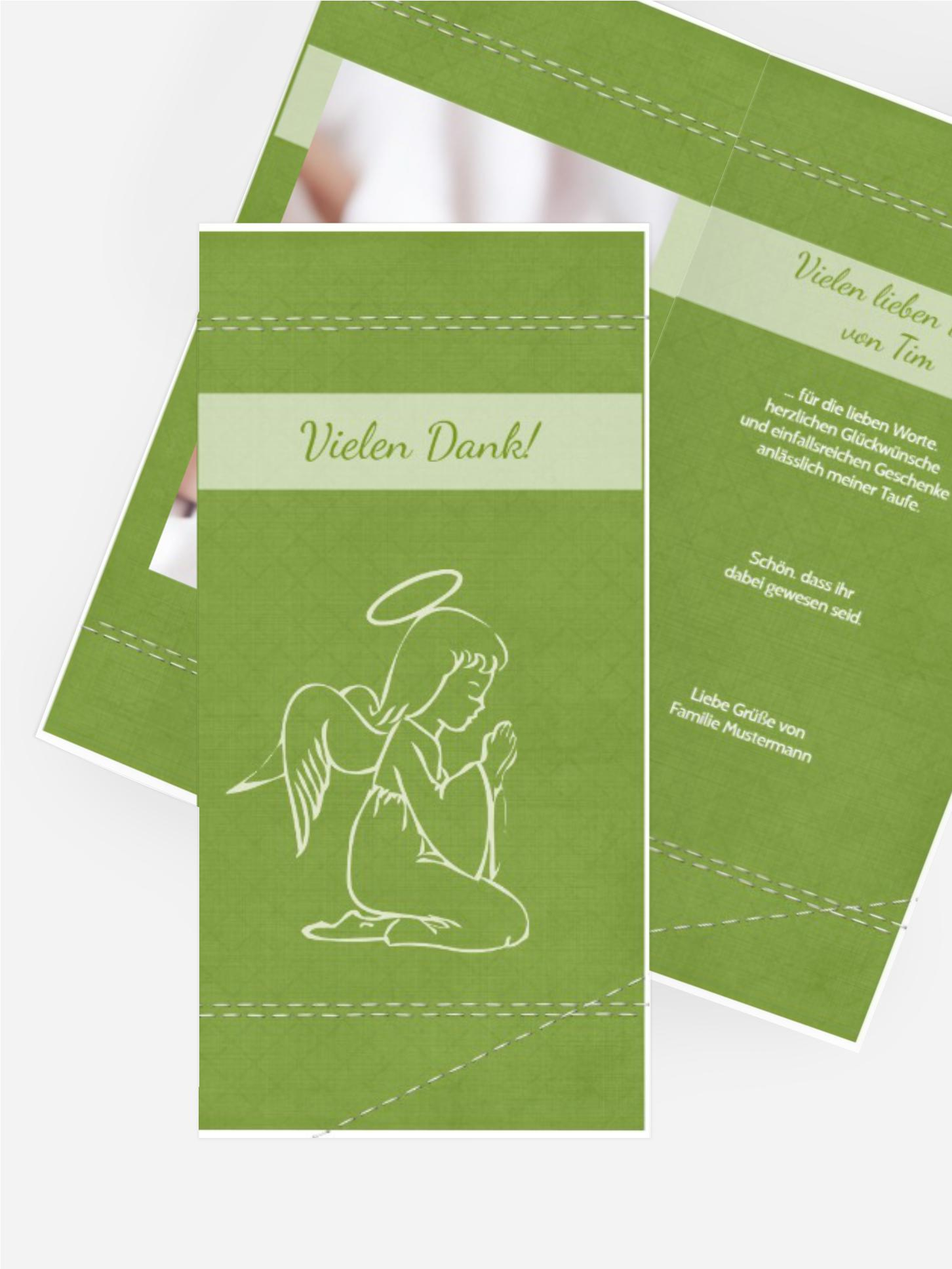 Danksagungskarte zur Taufe Engel