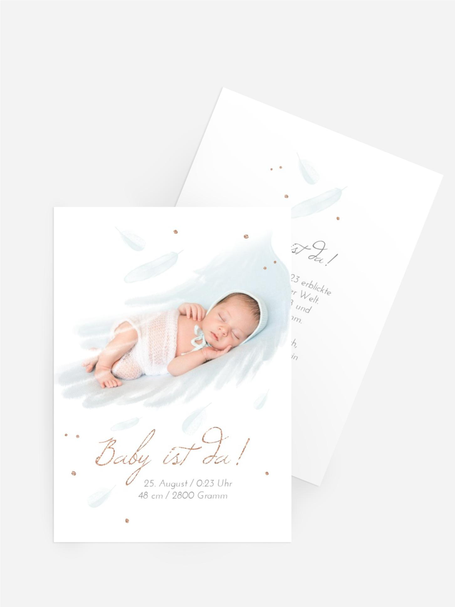 Geburtskarte Federhauch