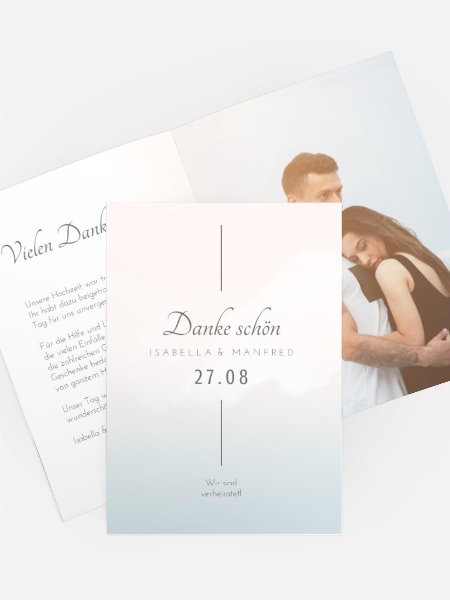 Dankeskarte Gerade Liebeslinie