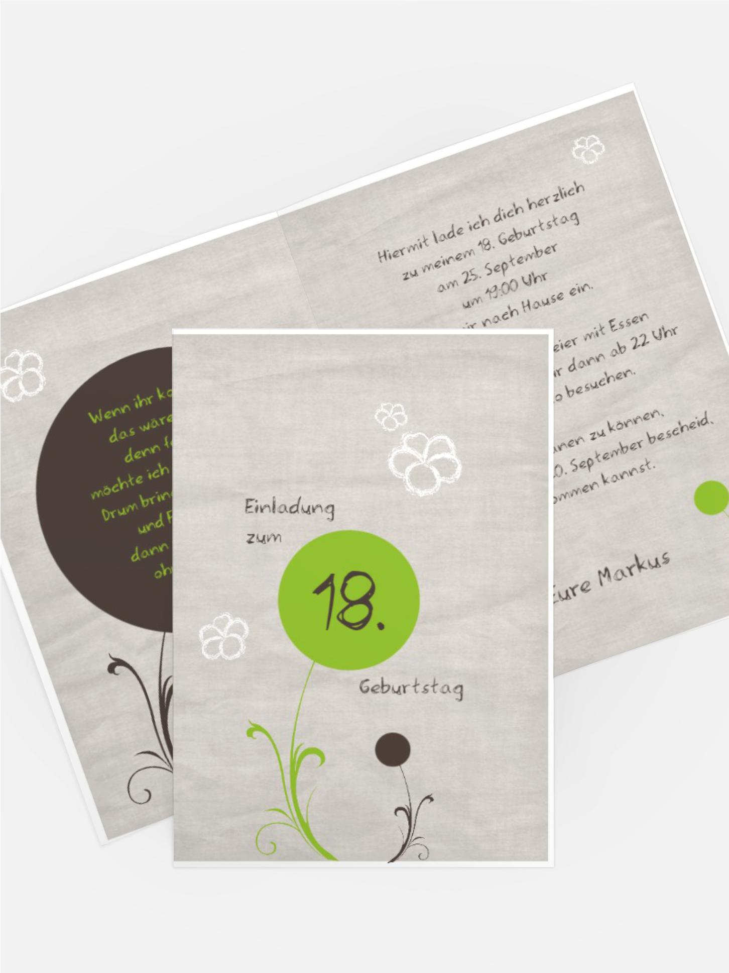 Geburtstagseinladungskarte Fantasyflower 18