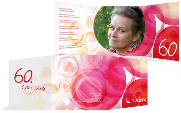 Einladungskarte colorful circles 60 Foto