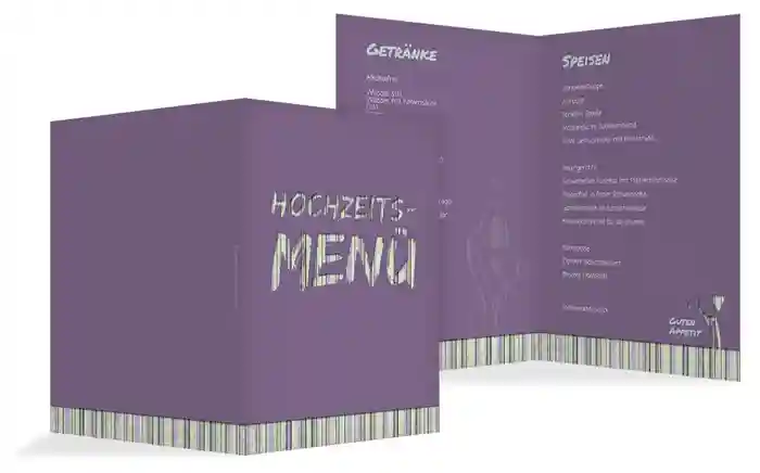 Hochzeitsmenükarte Wir heiraten