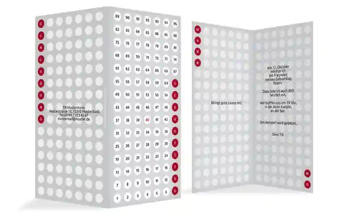 Geburtstagskarte Zahlenspiel