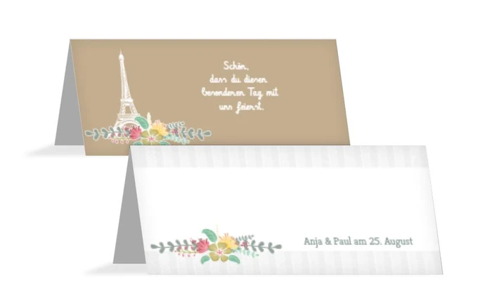 Hochzeitstischkarte Paris