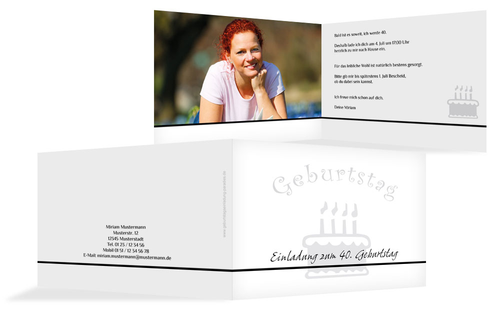 Geburtstagseinladung colour-contrasting 40 Foto Geburtstagseinladung colour-contrasting 40 Foto