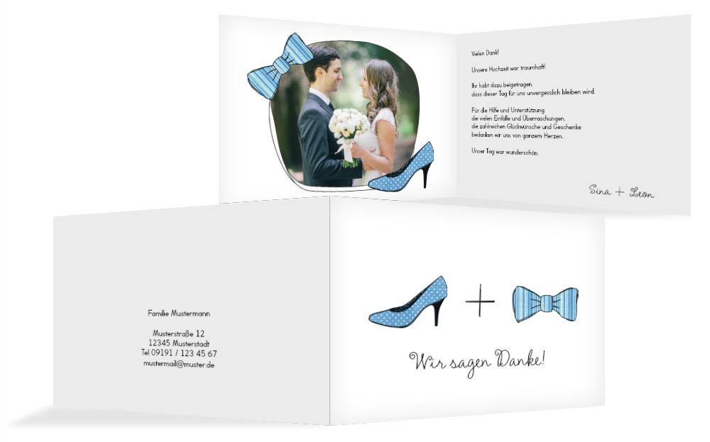 Hochzeit Danksagung High Heel und Fliege Hochzeit Danksagung High Heel und Fliege