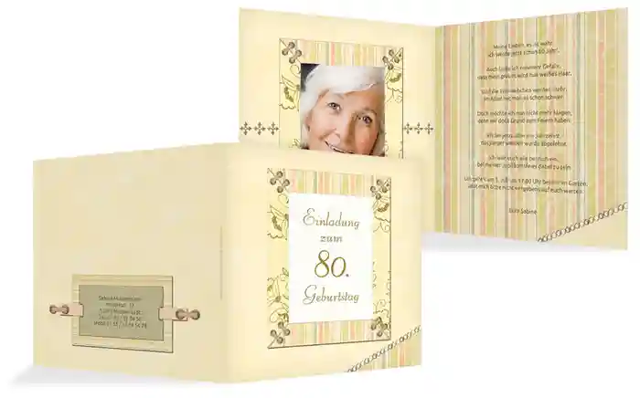 Geburtstagseinladungskarte Nostalgie 80 Foto