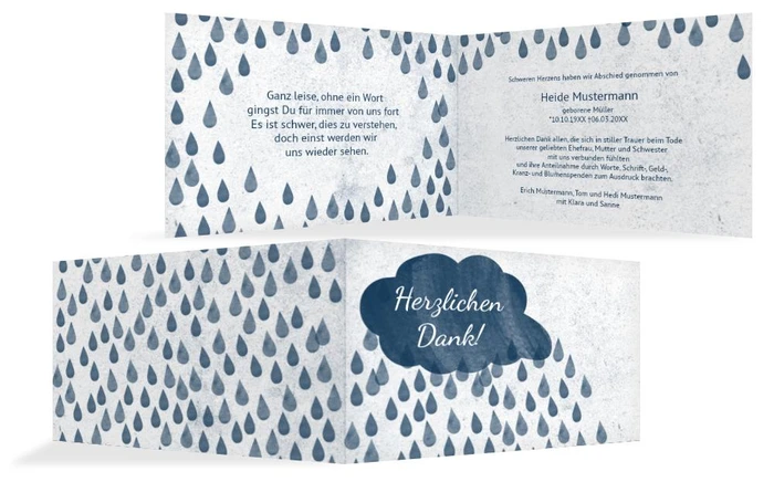 Dankeskarte Regen quer