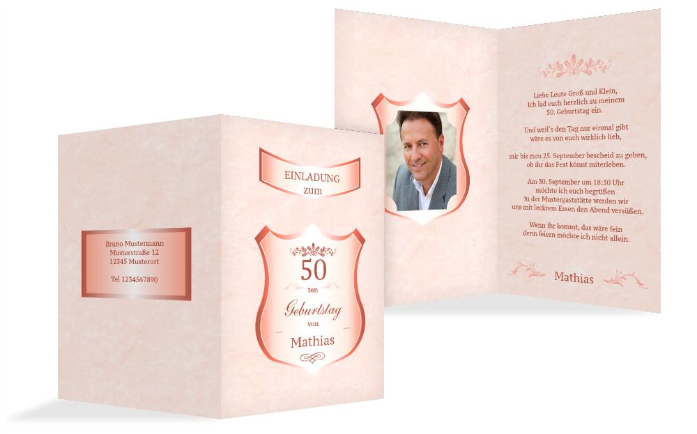 Geburtstagseinladung 50 label Foto