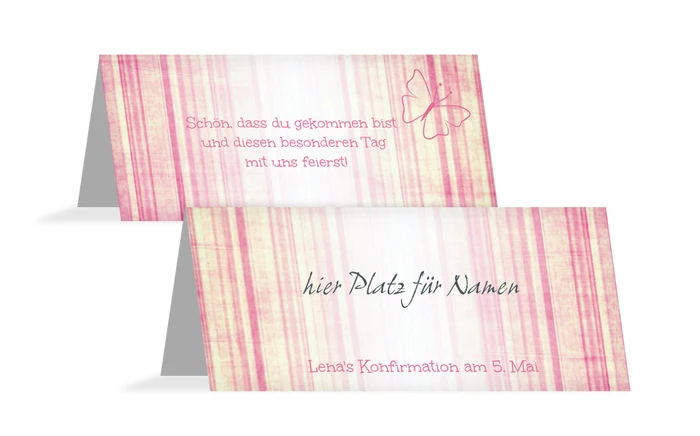 Tischkarte Konfirmation Butterfly 2 Tischkarte Konfirmation Butterfly 2