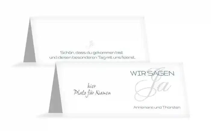 Tischkarte Sag ja