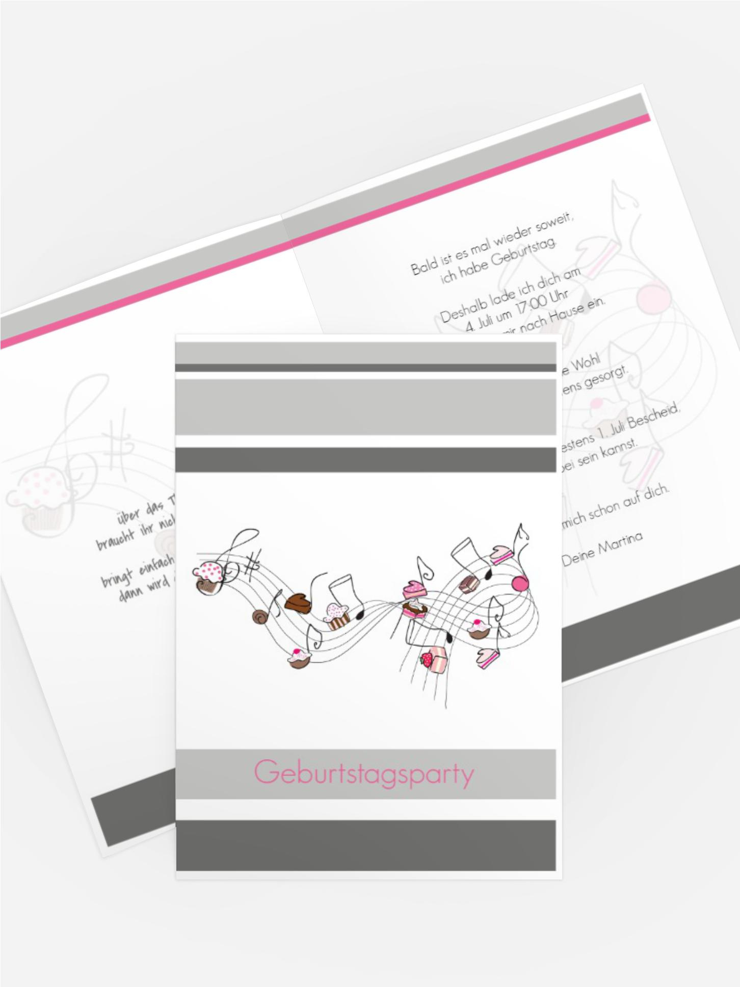 Einladungskarte zum Geburtstag sweets