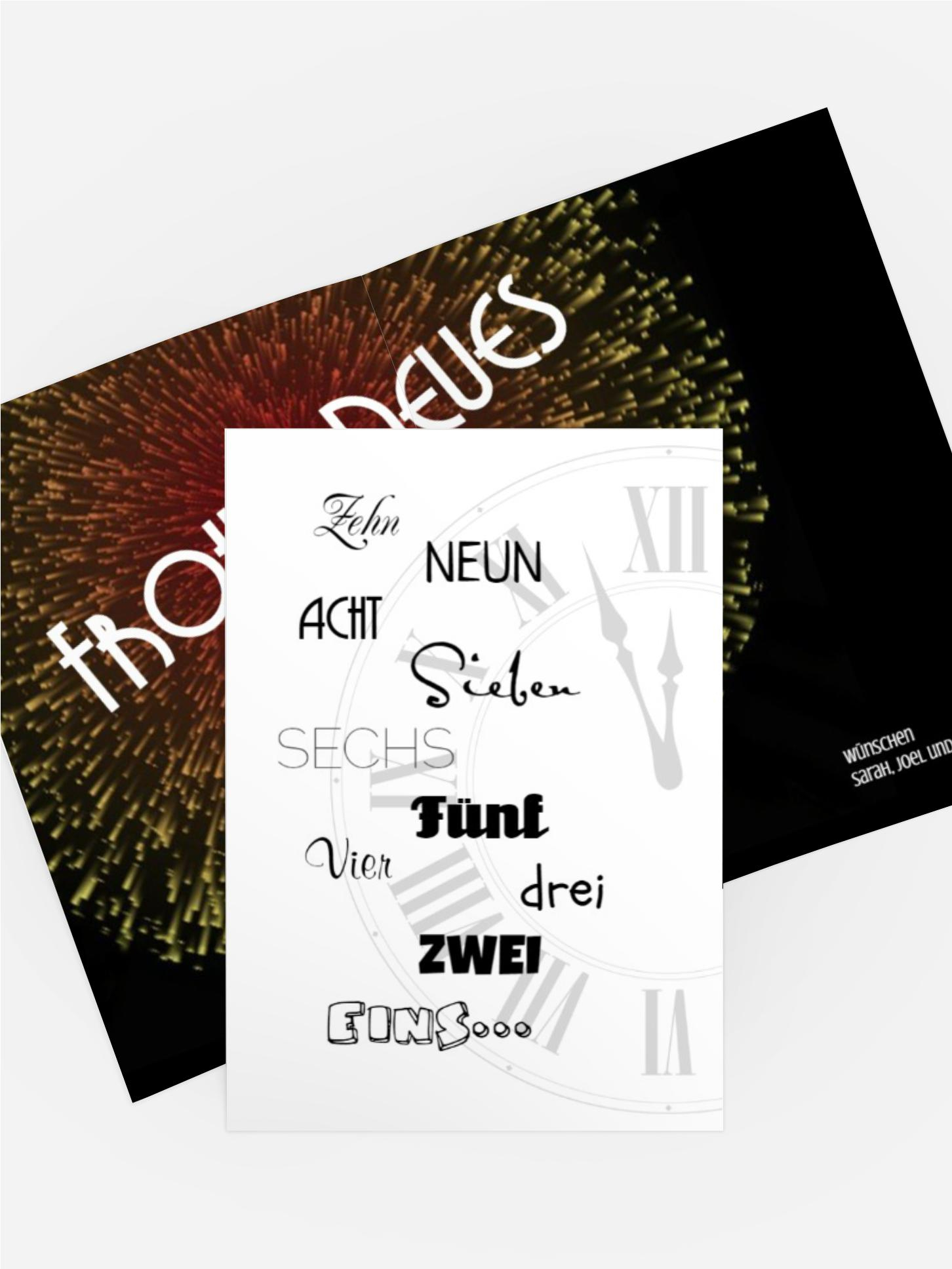 Neujahrskarte Countdown