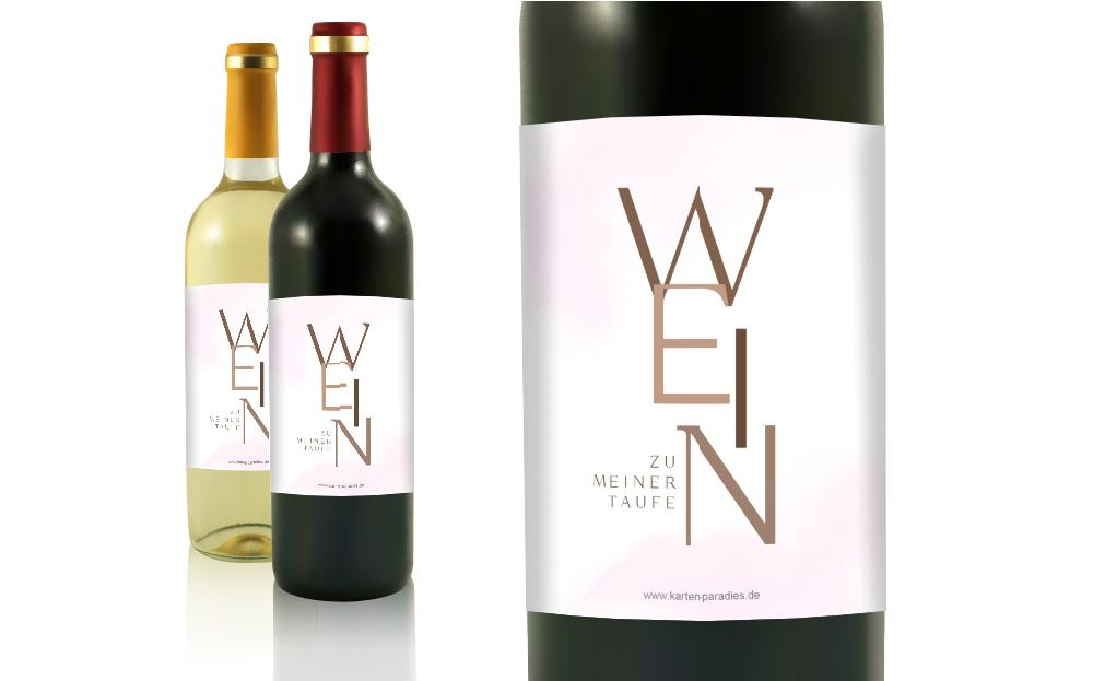 Flaschenetikett Taufe Glücklicher Tag