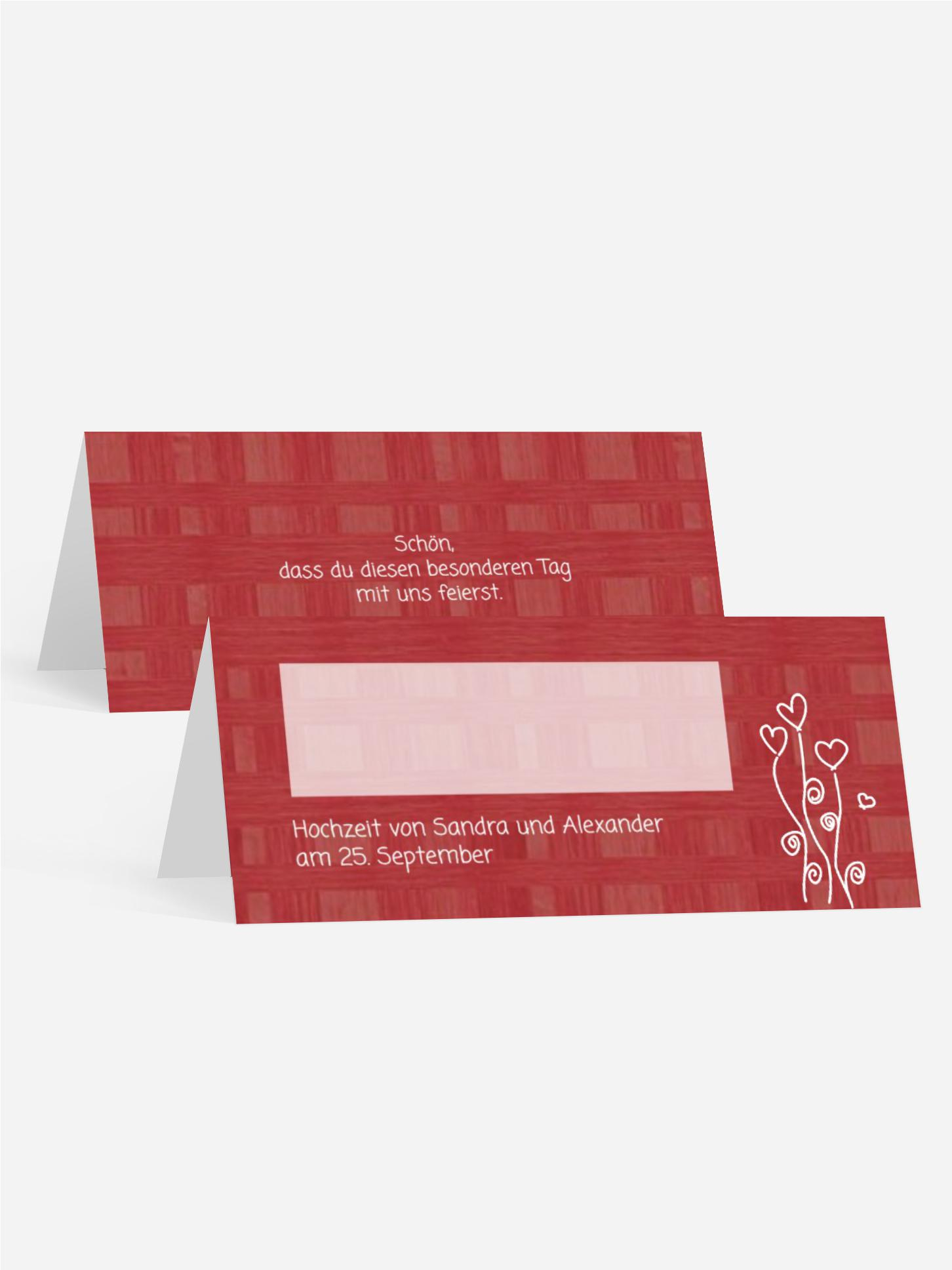 Tischkarte Liebestraum