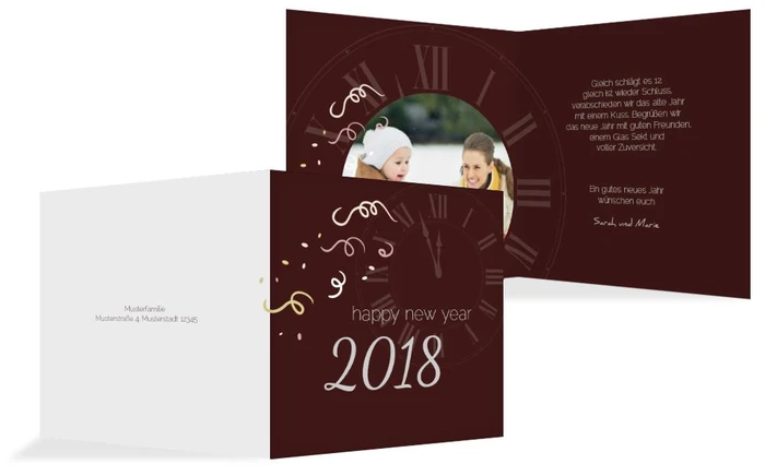 Neujahrskarte Kurz vor 12