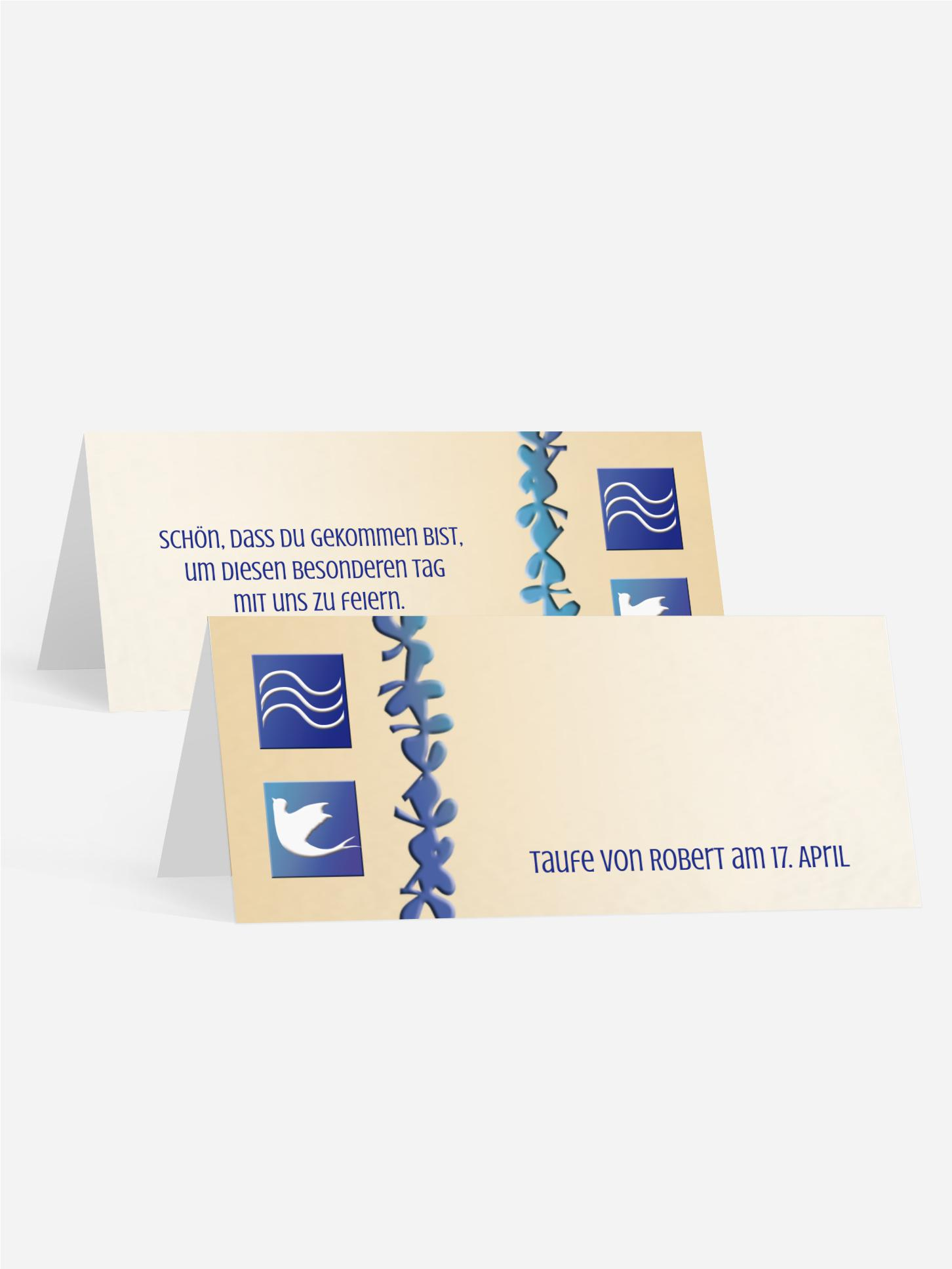 Tischkarte Taufkerze