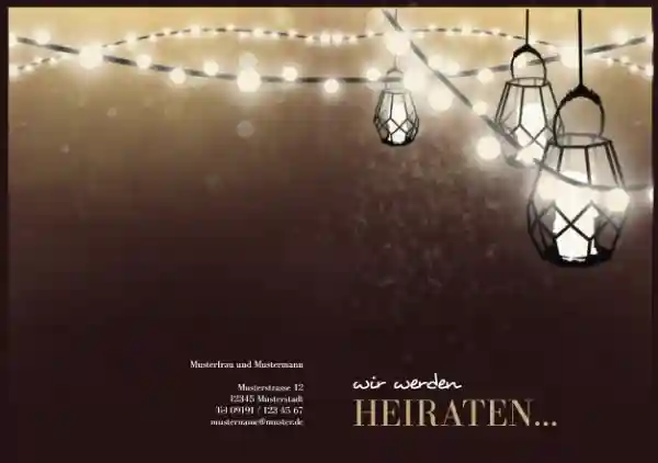 Hochzeitseinladung Vintage Laterne