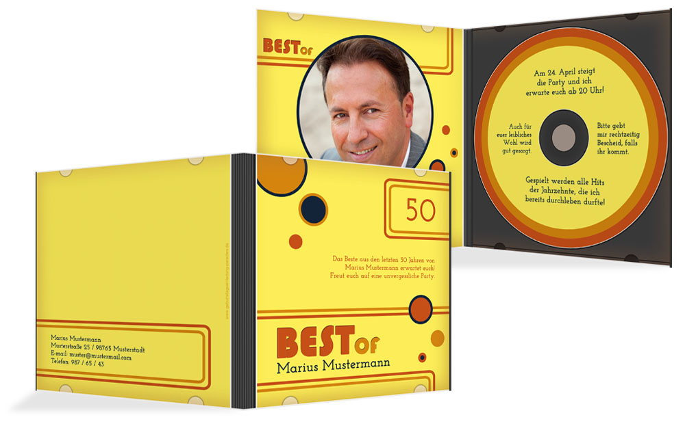 Geburtstagseinladung Best Of CD Foto 50 Geburtstagseinladung Best Of CD Foto 50
