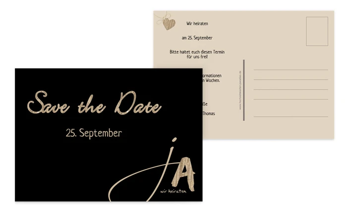 Save the Date Karte natürlich Ja