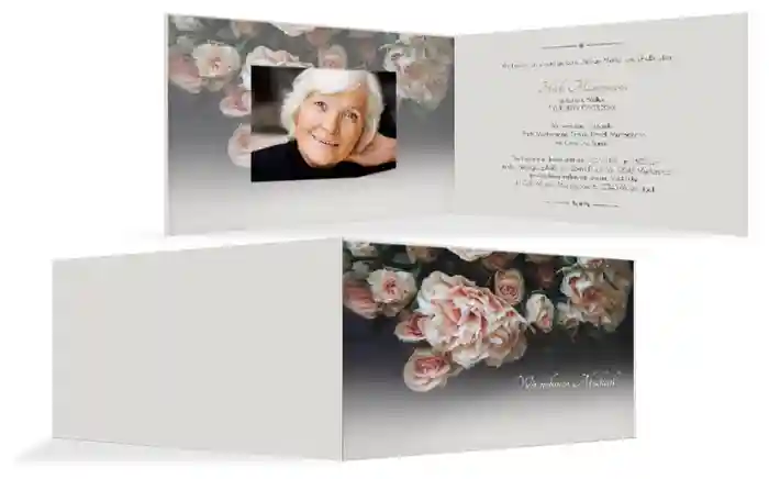 Trauerkarte Trauer Rosen quer Trauerkarte Trauer Rosen quer