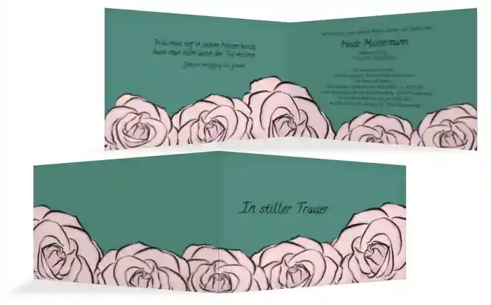 Trauerkarte Rosen quer