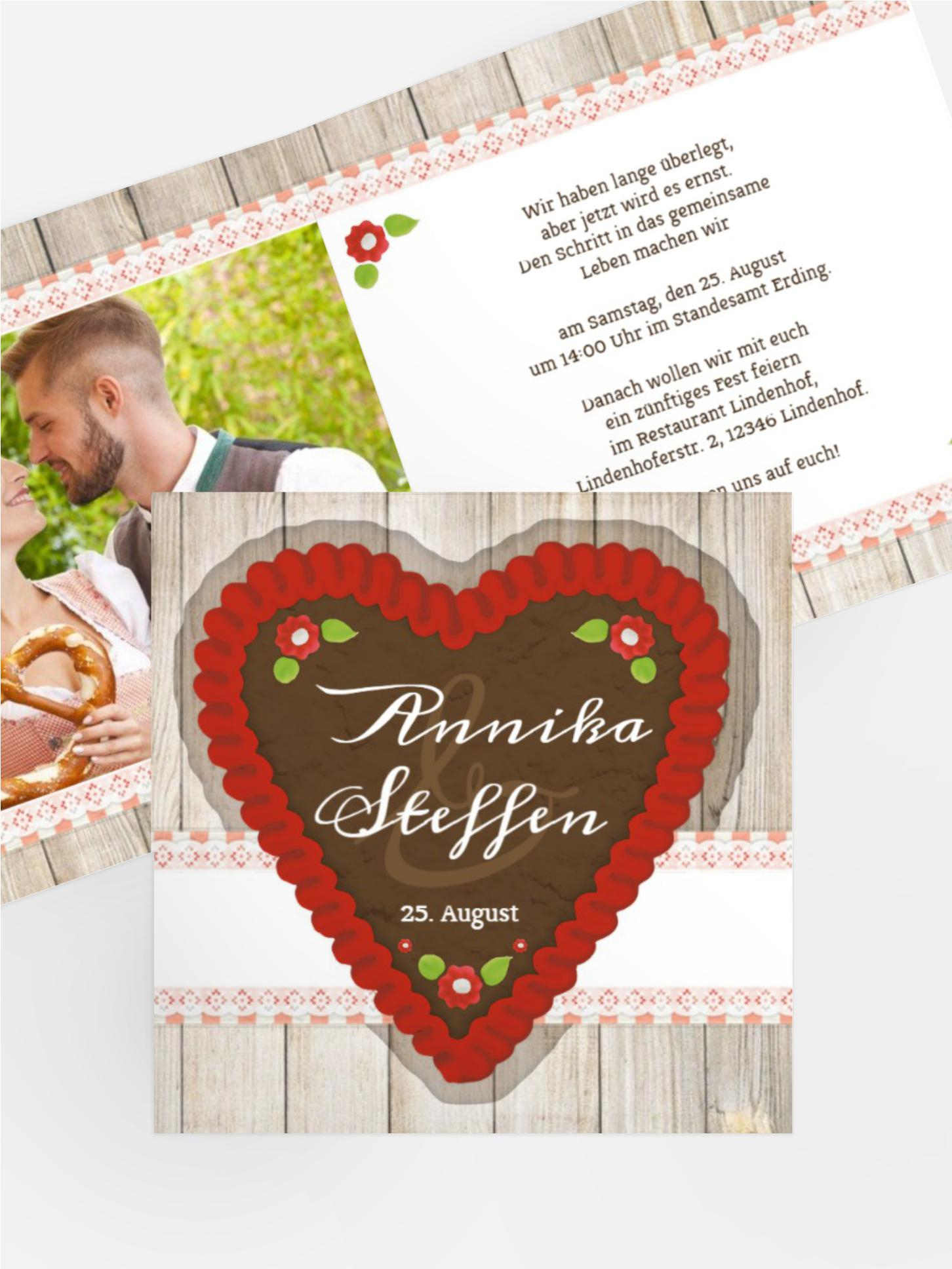 Einladungskarte zur Hochzeit München