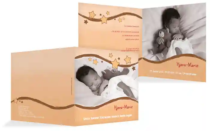 Dankeskarte Geburt Sternenwelle