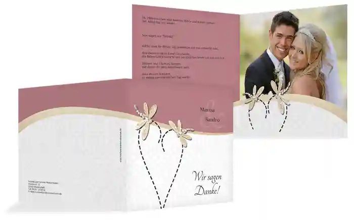 Dankeskarte Hochzeit Unzertrennlich Dankeskarte Hochzeit Unzertrennlich