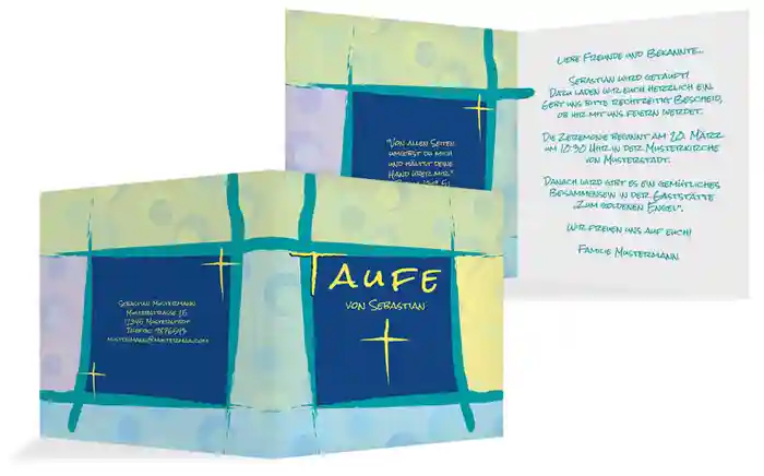 Taufkarte Kreuzrahmen
