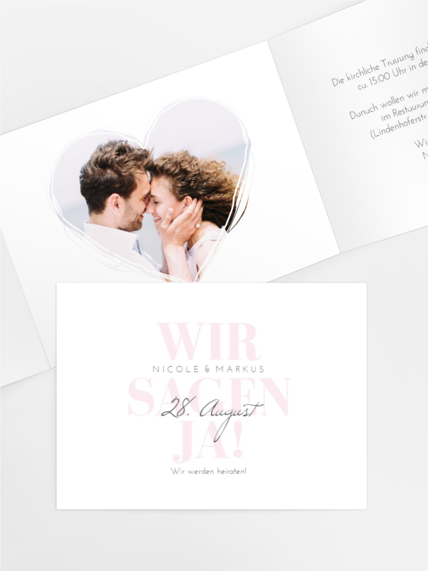 Hochzeitseinladung Herzensziel