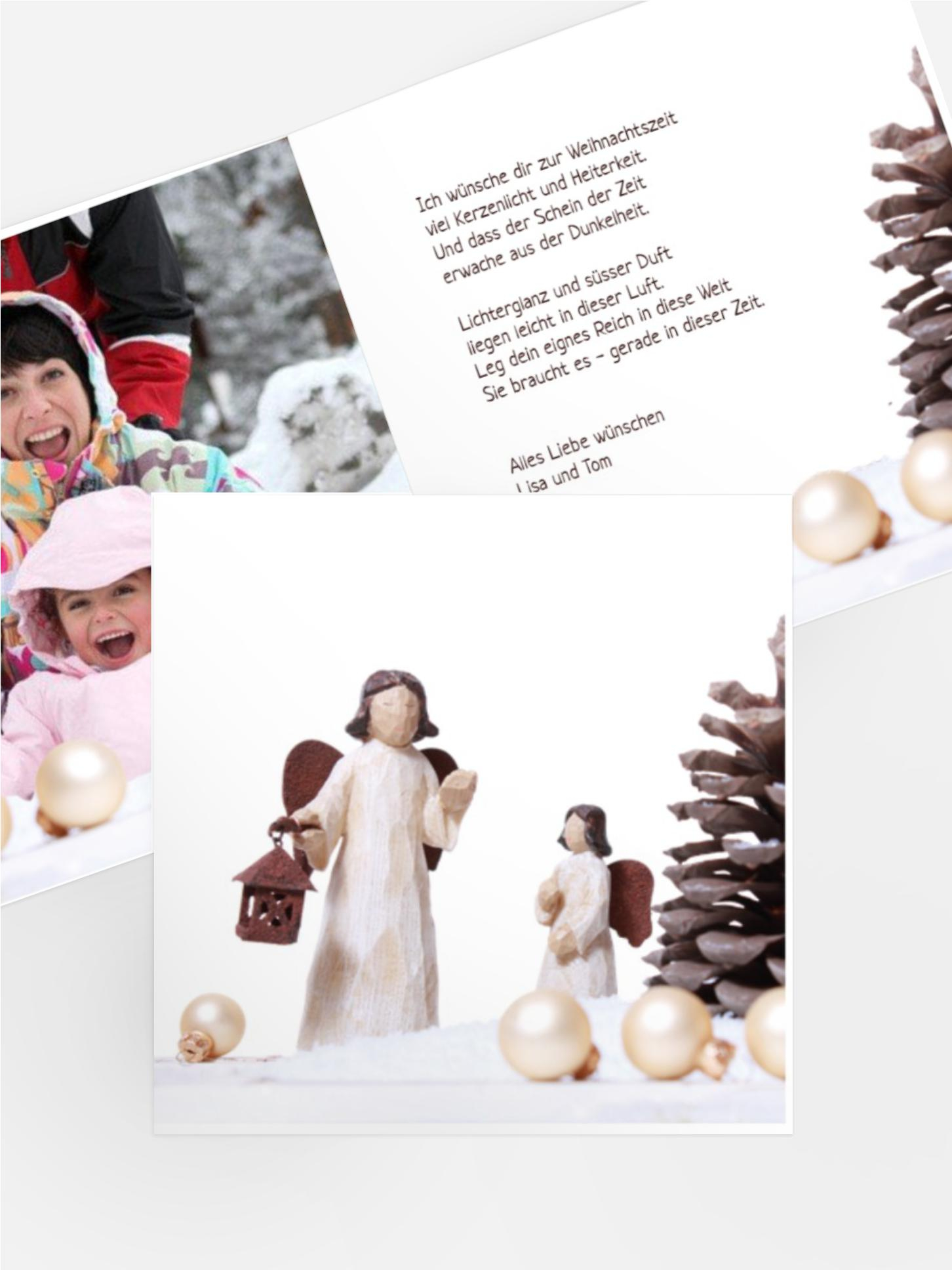 Weihnachtsgrußkarte Privat Weihnachtsengel