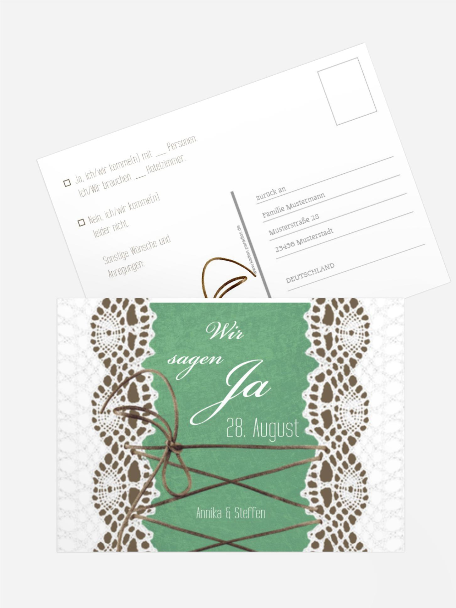 Antwortkarte Vintage Schleife