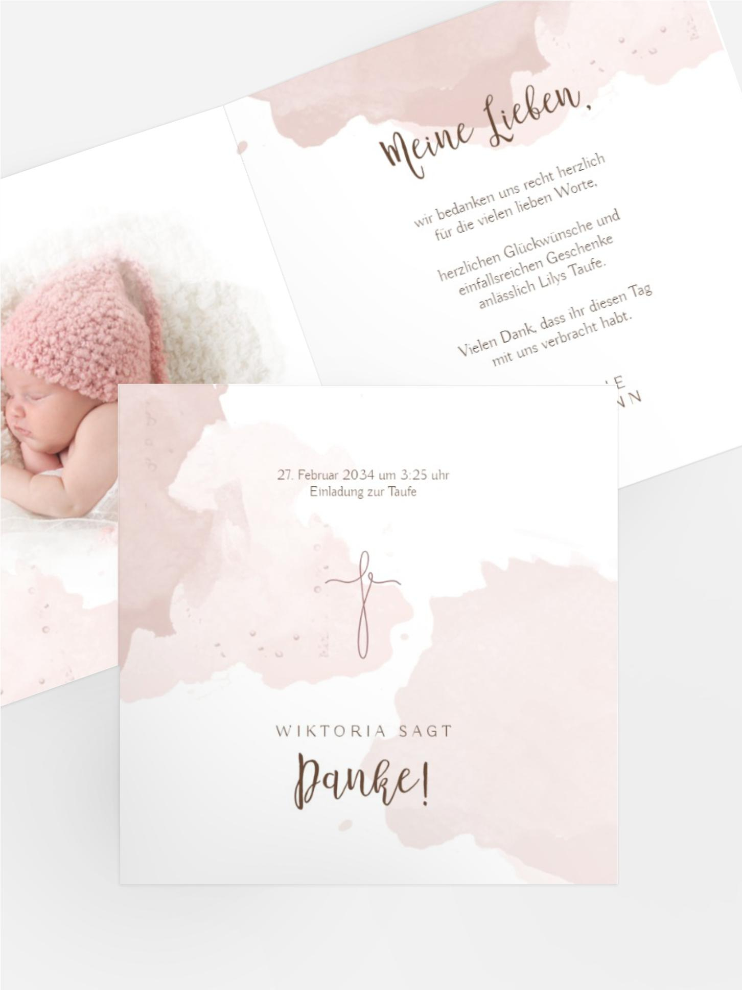 Dankeskarte Taufe Glücklicher Tag