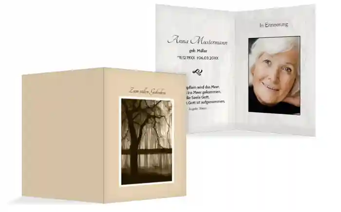 Sterbebildkarte Baum am See 2