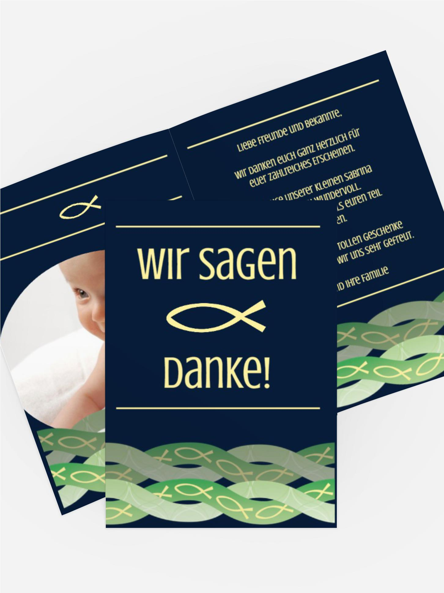 Taufkarte Danke Ichthys