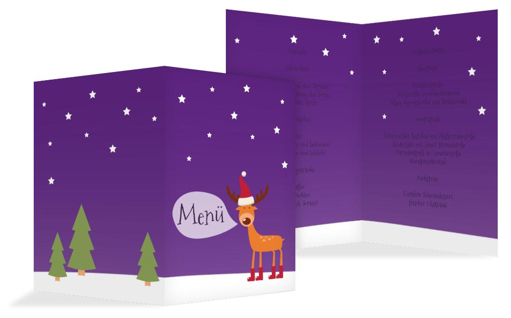 Weihnachtsmenükarte Rentier Weihnachtsmenükarte Rentier