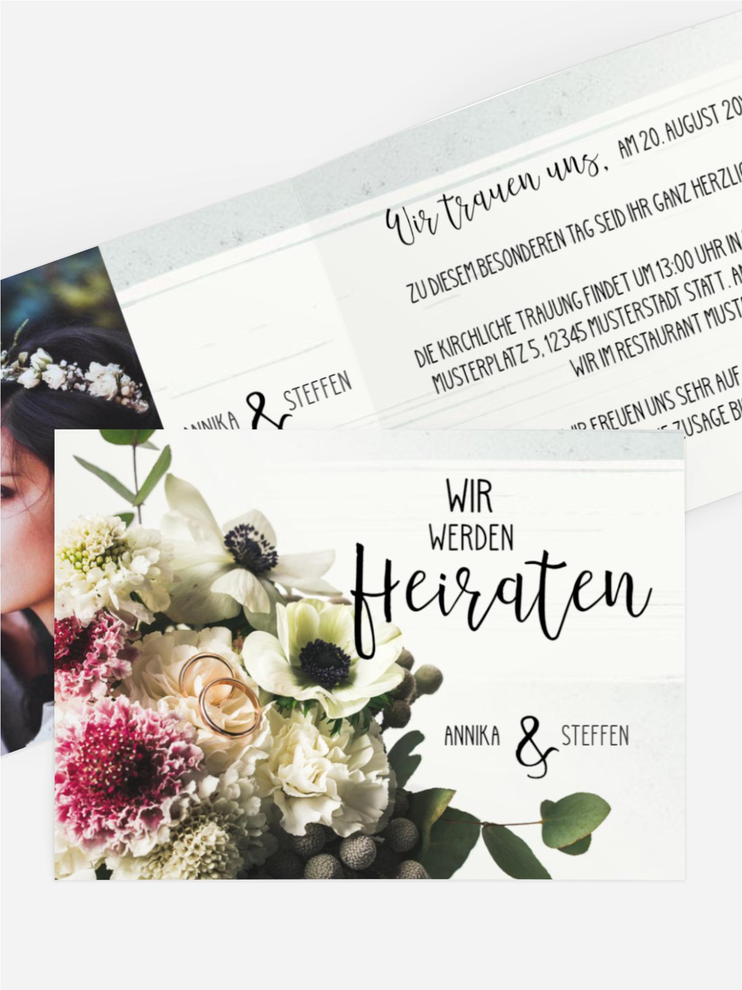 Hochzeitseinladung Bouquet