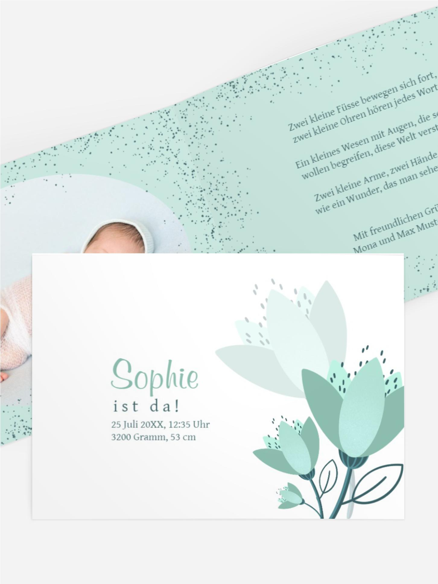 Geburtskarte Magische Blume