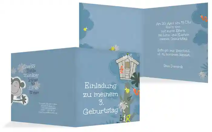 Einladungskarte Geburtstag Dschungel Einladungskarte Geburtstag Dschungel