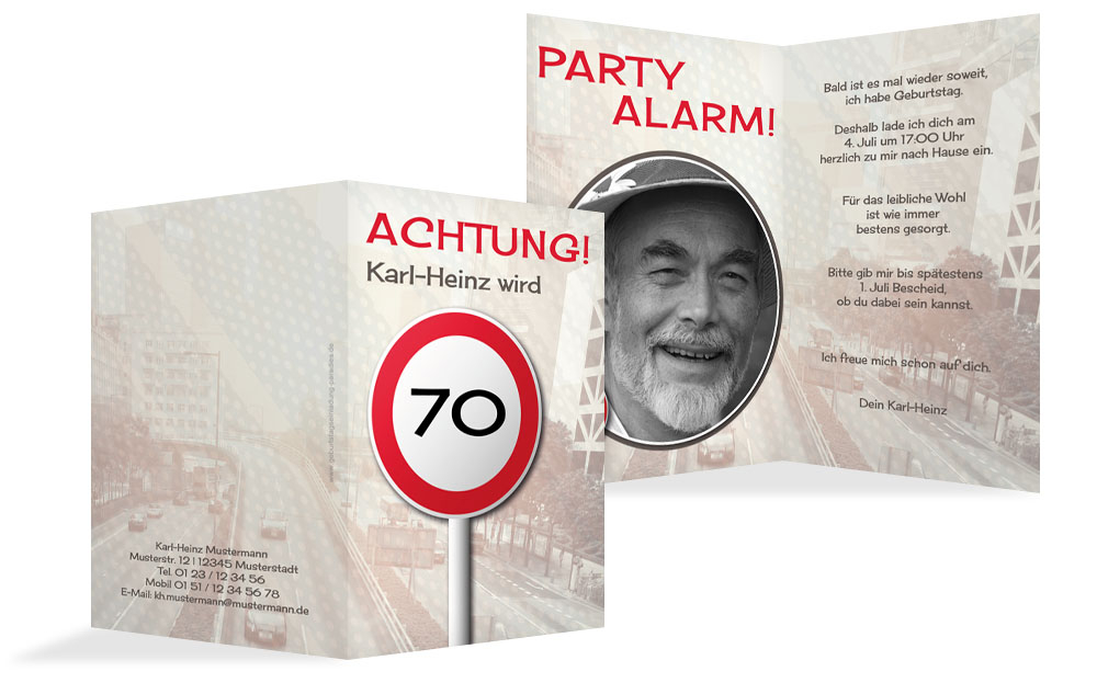 Geburtstagseinladungskarte Begrenzungsschild 70 Foto Geburtstagseinladungskarte Begrenzungsschild 70 Foto